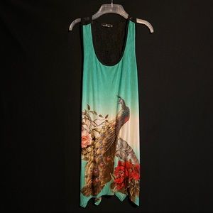 PL NY Top with Bird Design & Lace Back